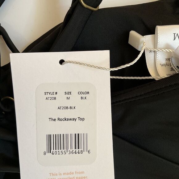 Andie Swim The Rockaway Black Bikini Top Size M NWT - Picture 5 of 5